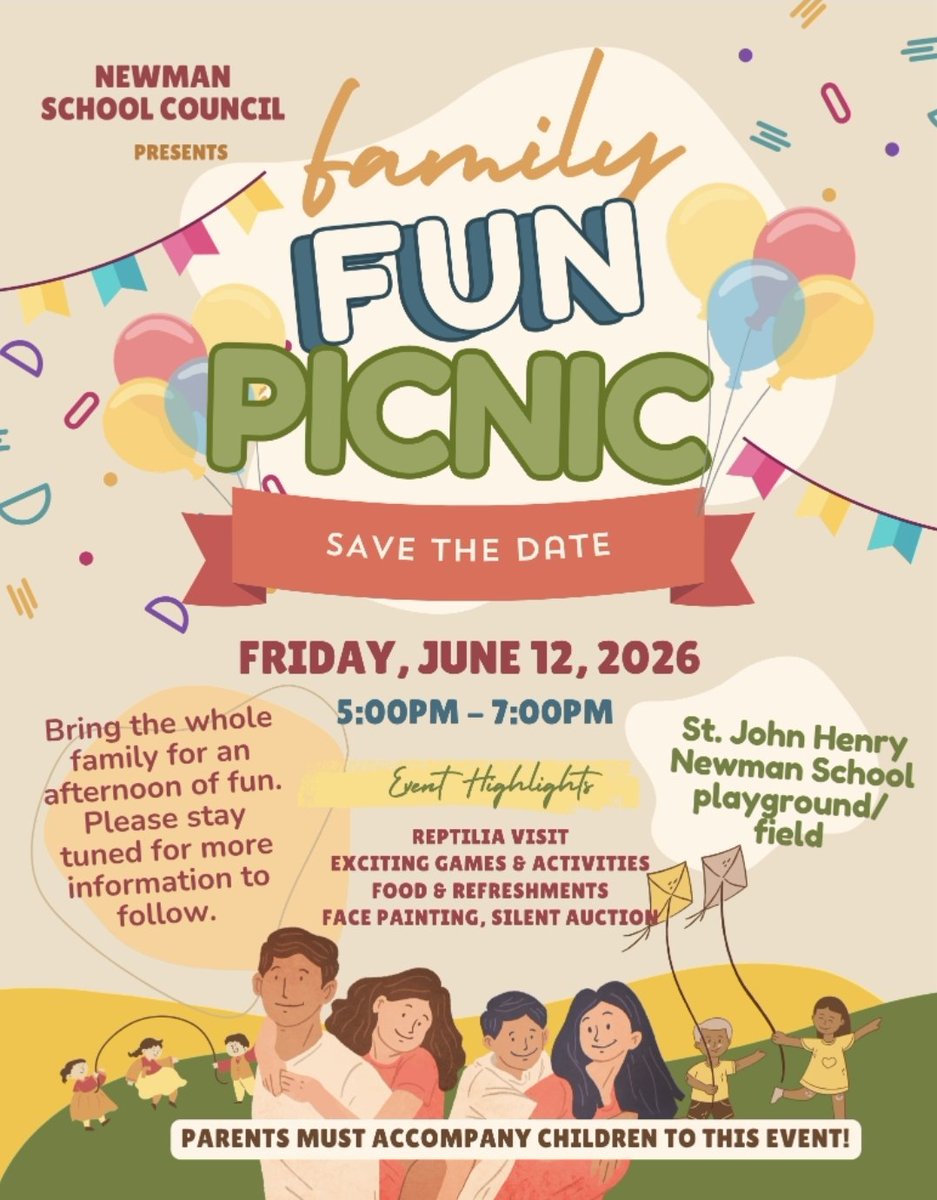 MsRose2023's tweet photo. Family fun day is coming back to Newman this year. Please save the date for June 12. More info to follow. https://t.co/6Tq5MVVtNK