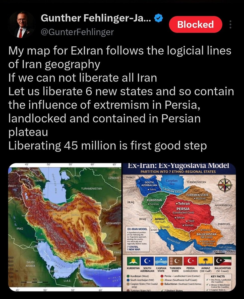 ایشون درخواست تجزیه طلبی برای ایران دارن.  به فاصله زمانی پست با این مفهوم میزنن. این پست امروز هست.  فالور مشترک باهاش زیاد دارم . لطفن آنفالو کنید 

#KingRezaPahlavi‌ForIran 
#KingRezaPahlavi‌