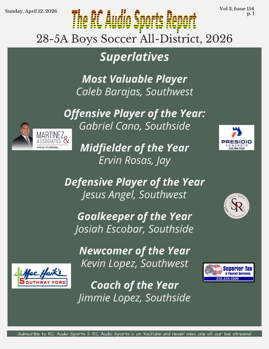 rcaudiosports's tweet photo. Congratulations to all who were selected to the 28-5A Boys Soccer All-District teams... https://t.co/PsWFLMAP5N