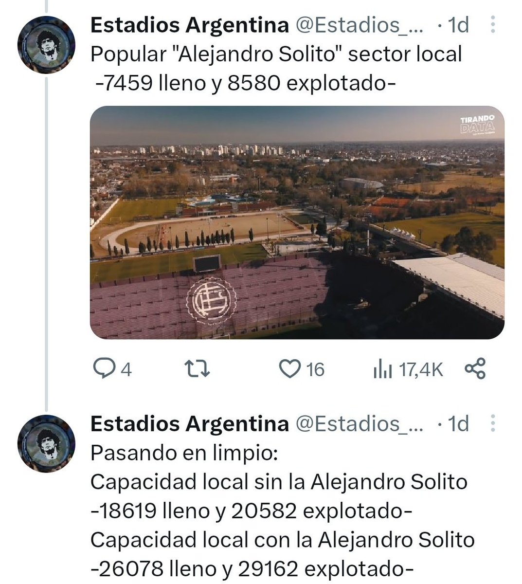 EPBanfield1896's tweet photo. #Banfield nunca tuvo necesidad de mentir con su capacidad.
No pasa lo mismo con los vecinos que sufren problemas de inseguridad.
Cuando no habilitan el codo visitante su capacidad local es similar a la nuestra, pero ningún pingüino te lo va a reconocer. https://t.co/vU6cfJs894