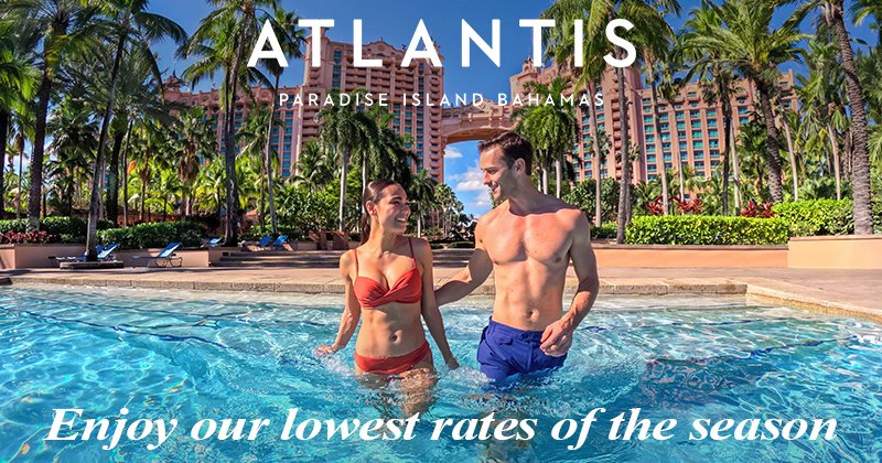 tropicalitytips's tweet image. Enjoy the lowest rates of the season at Atlantis Paradise Island. 🏨🌴💦
More info: tinyurl.com/atltslowrts
#vacation #vacations #familyfun #familyfuntime