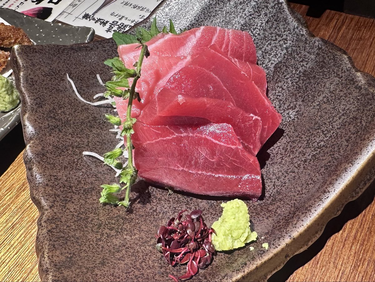 trina_flute's tweet photo. 本番前はナマモノ控えるので、本番翌日の今日は念願のお刺身！🐟✨
マグロ専門の居酒屋さんに、きっとあと1週間前だったら満開だったであろう桜並木🌸をお散歩しました✨
いまの気候が1番気持ちいいなぁ。 https://t.co/EcK7NBmYSO