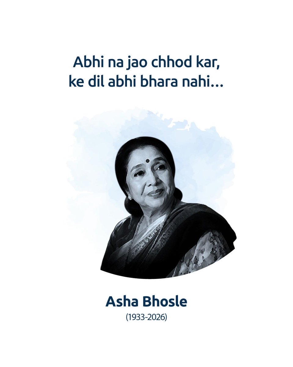 A farewell we weren’t ready for, a melody we’ll never let go. Rest in melody, Asha Ji.