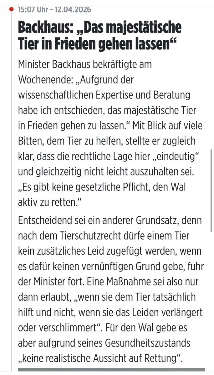 Barbara51349414's tweet image. Er möchte leben. „In Frieden gehen lassen“ war eine Entscheidung – keine Lösung. #Timmy🐳 #Backhaus #Versagen