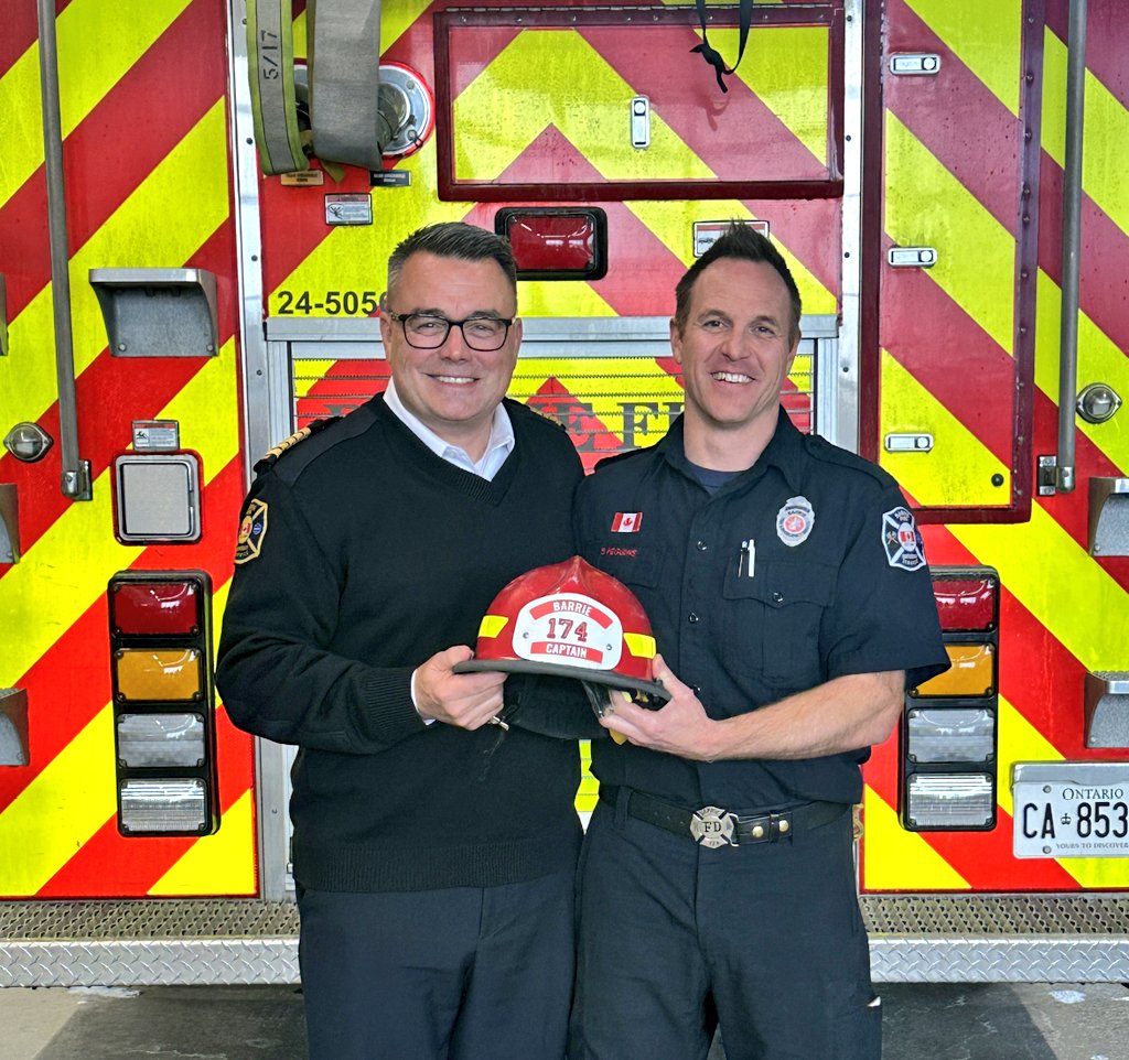 BarriePFFA's tweet photo. 🔥🚒  Congratulations to Matt Bainborough and Steve Higgins on your promotion to Acting Captain!  #bpffa #actingcaptainpromotion https://t.co/T1Voc5CssG