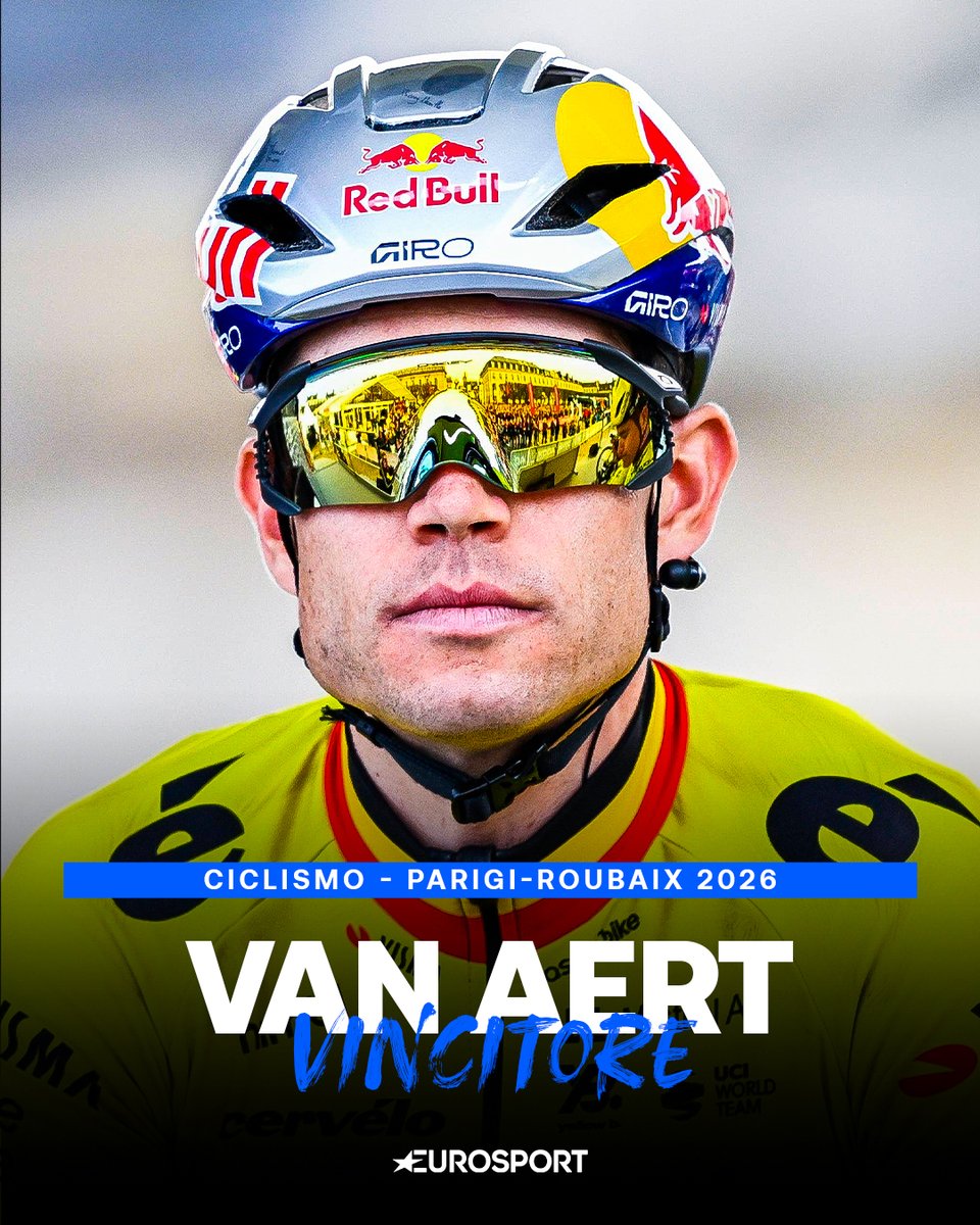 𝗙𝗜𝗡𝗔𝗟𝗠𝗘𝗡𝗧𝗘 𝗩𝗔𝗡 𝗔𝗘𝗥𝗧𝗧𝗧𝗧𝗧! 🪨🏆

Dopo tanta sfortuna, il belga batte Sua Maestà Pogacar e vince la prima Roubaix della carriera!

#ParisRoubaix #EurosportCICLISMO