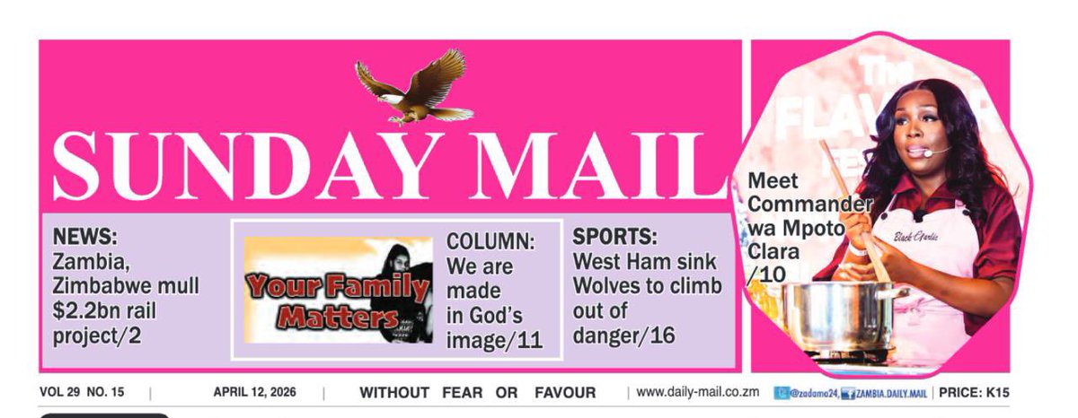 Featuring in today’s Sunday Profile in the Daily Mail Zambia. Is unbelievable. Truly grateful for media houses that share my story. Commander Wa Mpoto ku chalo 🙌🙌🙌