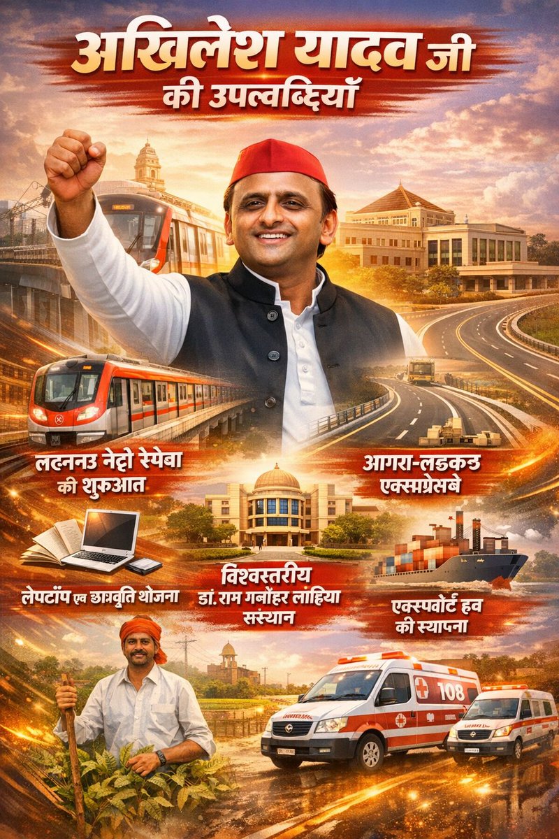 PalAshok12's tweet photo. अखिलेश यादव जी विकास, शिक्षा और आधुनिक सोच के प्रतीक हैं,
युवाओं की उम्मीद और उत्तर प्रदेश के भविष्य की मजबूत आवाज़ हैं।
#AkhileshYadav
#SamajwadiParty
#UPDevelopment
#KaamBoltaHai
#ExpresswayModel
#LucknowMetro
#YouthLeadership
#ProgressiveUP
#VikasKiRaah
#JanNetaAkhilesh
#PDA
#SocialJustice
#NewUP
#DevelopmentPolitics
#VisionaryLeader