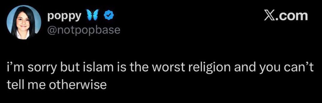 Arianka_98's tweet photo. @notpopbase You’re transphobic, a pedophile, Islamophobic, racist, and a MAGA supporter, btw. https://t.co/wLmNJoVkOP