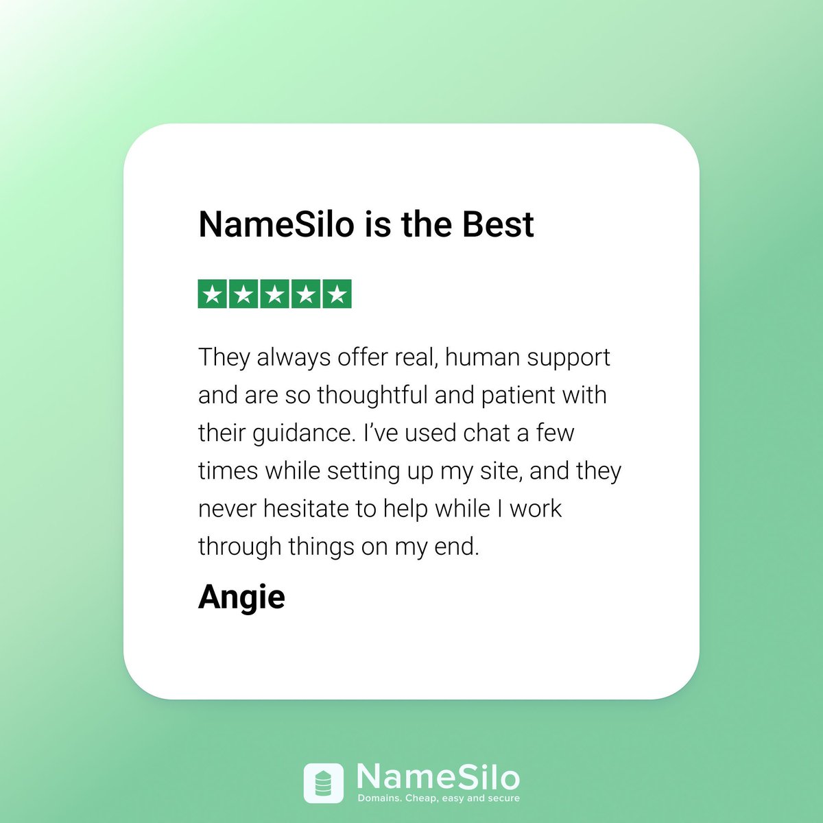 namesilo's tweet image. Setting up a site isn’t always smooth, and that’s when having real, patient support makes all the difference. 

We really appreciate feedback like this and the chance to be there when it’s needed 💬

#CustomerSupport #UserExperience #NameSilo