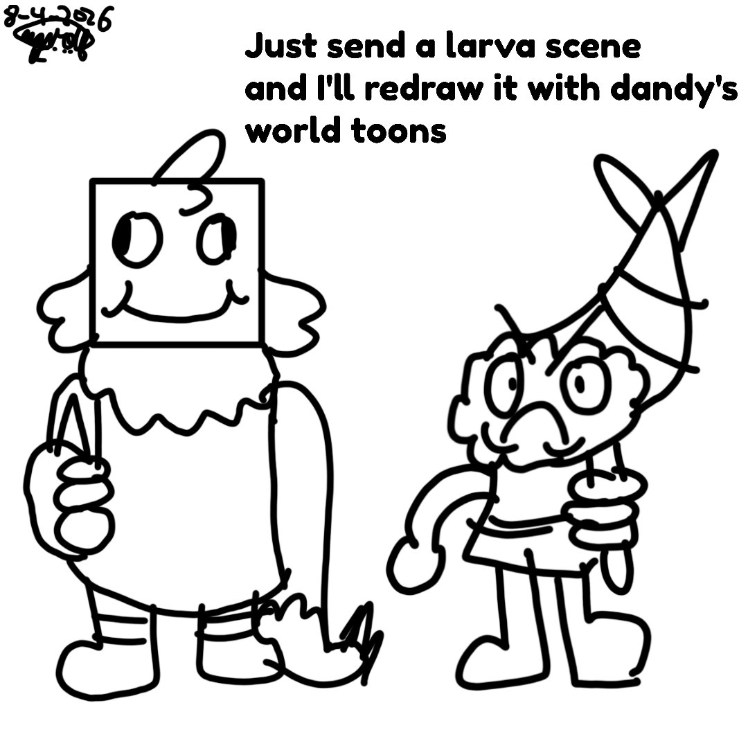 Part 9 of the larva swapping stuff 

Oh yeah I'm now taking requests for the next swap

#dandysworldart #dandysworldfanart #dandysworldgoob #goob #shrimpo #dandysworldshrimpo #dandysworldyatta #yatta #dandysworld #soulvester #dandysworldsoulvester #art #fanart