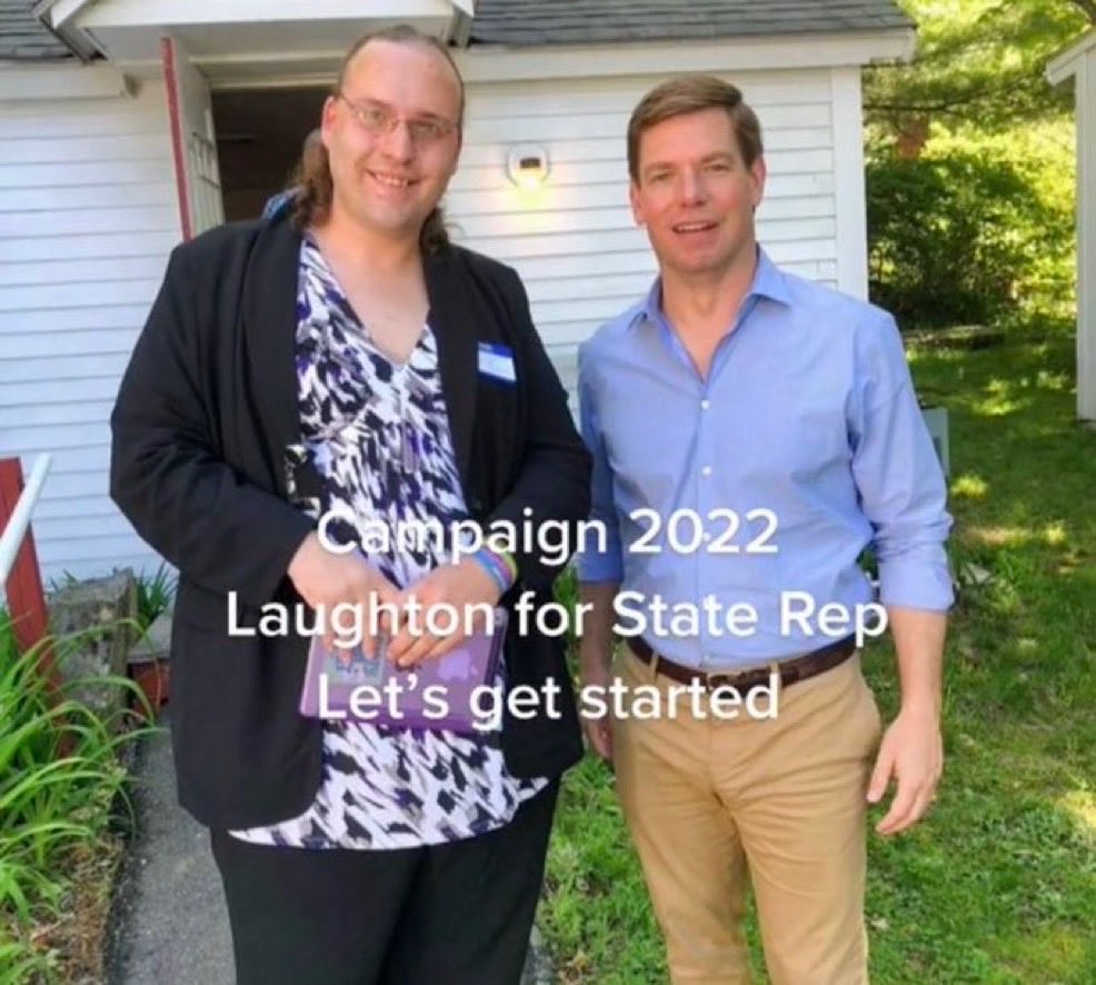 FUN FACT: Eric Swalwell campaigned with New Hampshire’s first transgender elected Rep. Stacie Laughton!

“Stacie” pleaded guilty to child exploitation charges.

Eric has always been a whacko.