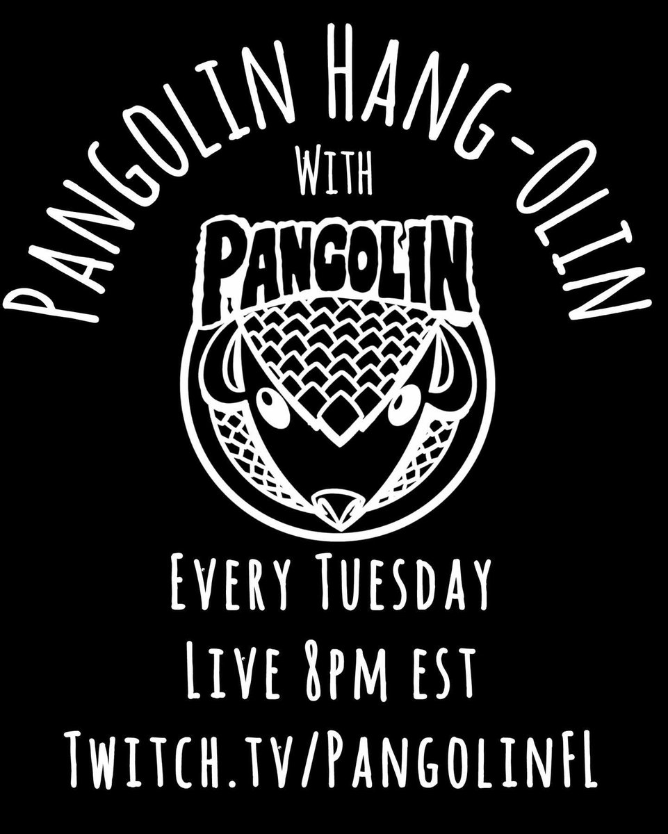 PangolinFL's tweet photo. Our first Pangolin Hang-Olin on twitch will be this Tuesday. Come hangout with us! We wanna chat with you about music, theme parks, haunts whatever! If we can get 25 concurrent viewers hanging out we’ll giveaway some cool HHN stuff. So invite your friends! https://t.co/PtX33dQiQq https://t.co/qt1CklmkqX