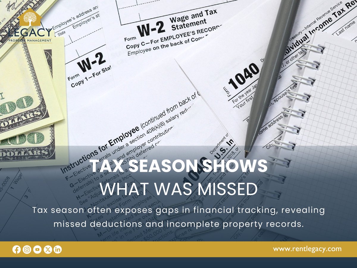 Tax season doesn’t create disorganization—it reveals it. Missed records and deductions impact performance. 
Stay prepared: rentlegacy.com