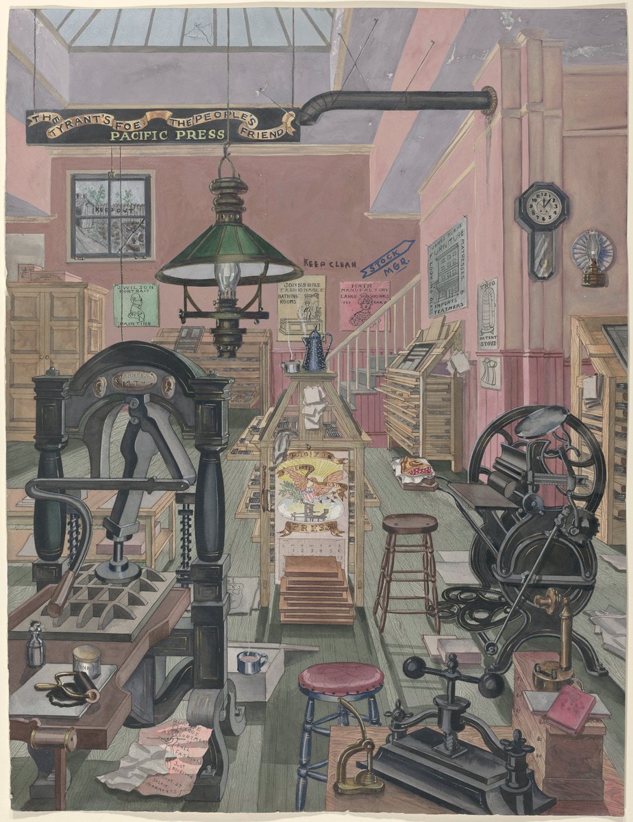 XmxHowes's tweet photo. Check out My Vintage Art Collection Available here https://t.co/loMlNJUjyL
#Wallartforsale #wallart #WatercolorAndInk #VintagePrintShop #Drawing #PacificPress #PrintingPress #Typesetting #Historical #IndexofAmericanDesign #PerkinsHarnly #giftideas #gifts https://t.co/gCklEEw2y1