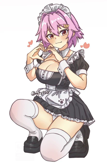 艦これ、メイド多摩ちゃん 提督にハートマーク