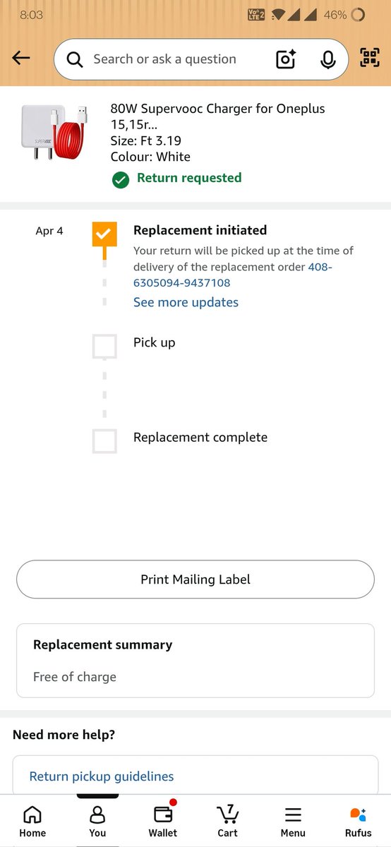 agoracledba's tweet photo. @amazonIN 

where is my replacement product , you guys were delivering from 4th April 2026 , till now it is not delivered.

Can I have my package or initiate the refund.

this is highly unprofessional from your guys https://t.co/3G5QRobef7