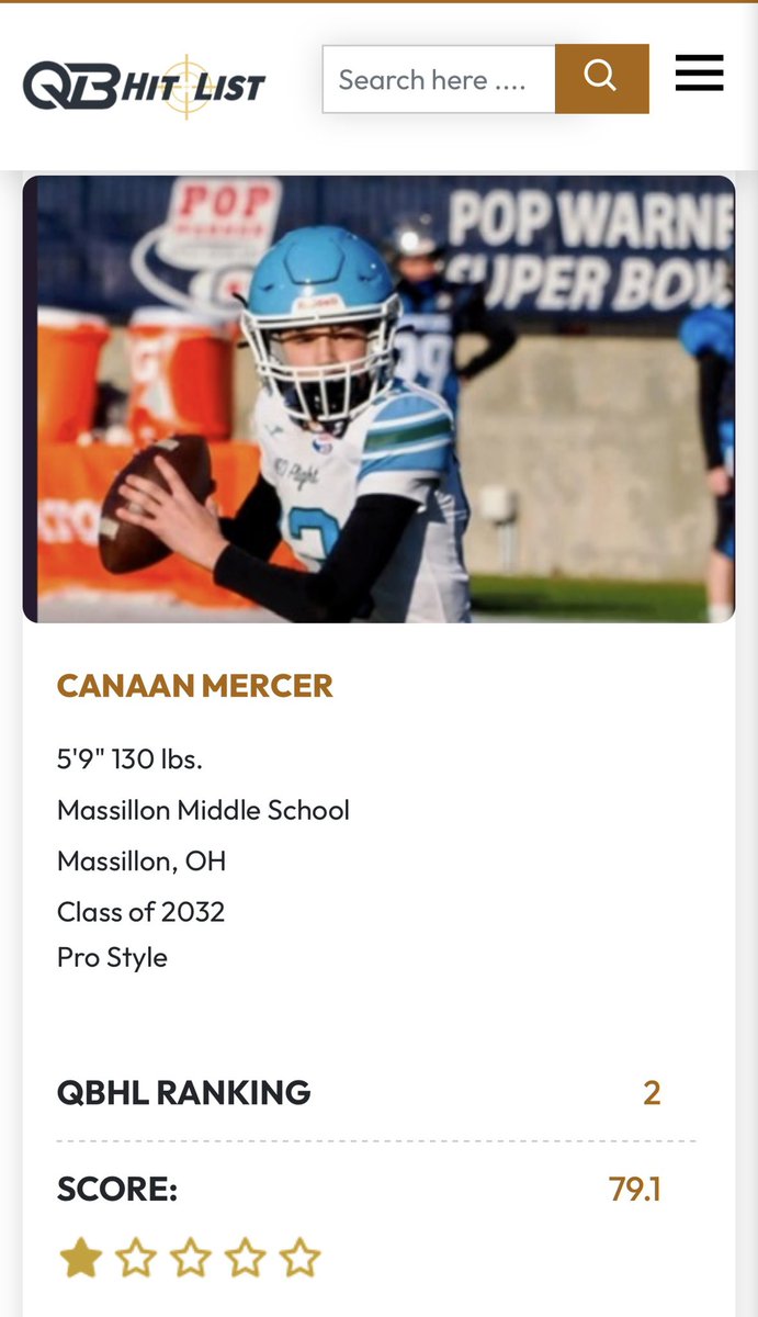TheCanaanMercer's tweet photo. Extremely blessed and grateful to be ranked the #2 Pro Style QB in the country for the class of 2032!!

Thank you QB Hitlist!! The grind doesn’t stop and I gotta keep working! @QBHitList https://t.co/sbt4aHGahB