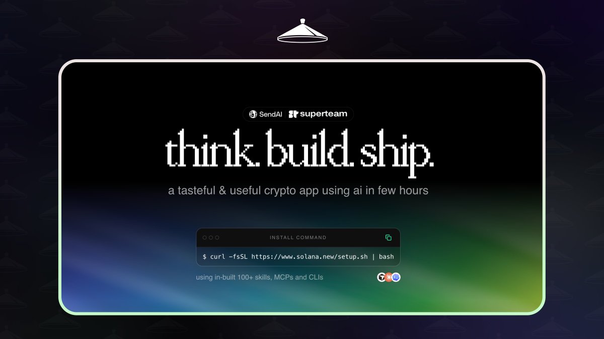 If you're not building something on Solana right now, you're literally sidelined.

<a href="/superteam/">Superteam</a> &amp; <a href="/sendaifun/">SendAI</a> is giving you access to an all-in-one kit to build tasteful &amp; useful crypto apps.

With 150+ in-built skills, MCPs, and CLIs. One install command. Check out:

solana{dot}new