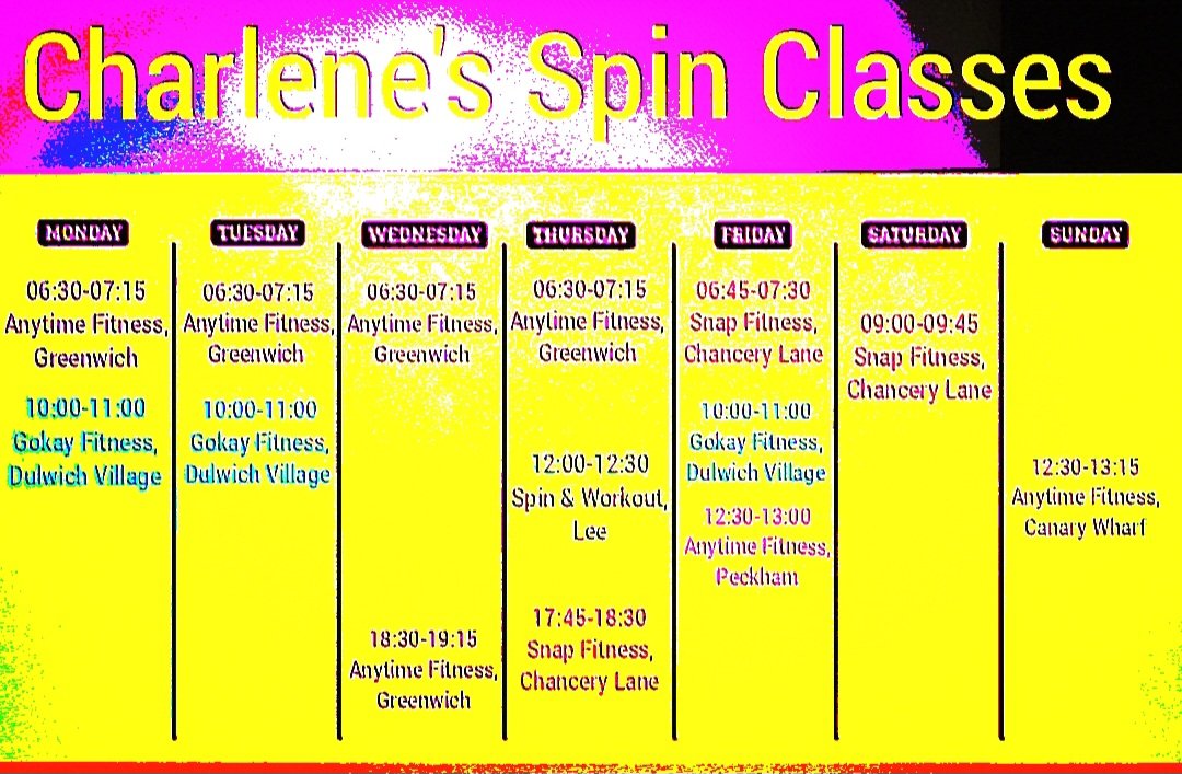 Come and join me for a spin class next week if you fancy a great ride to great music. This is my current upcoming schedule for the week. #SpinClass #SpinInstructor