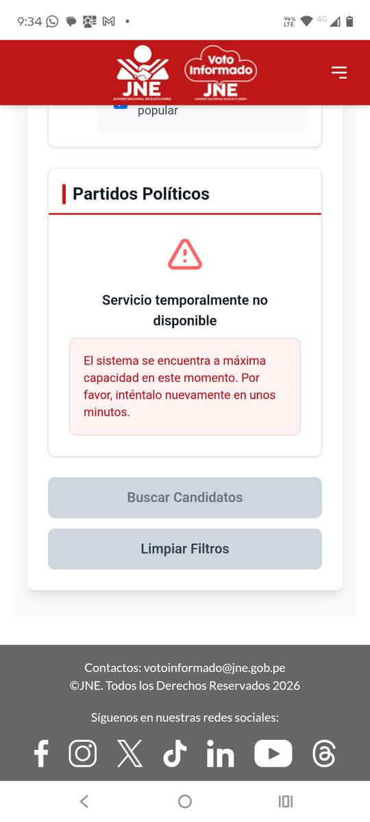 Jurado Nacional de Elecciones pone filtros y bloquea página para que no puedas buscar a los candidatos. Para que no elijas adecuadamente.
 <a href="/JNE_Peru/">JNE Perú</a> 
<a href="/congresoperu/">Congreso del Perú 🇵🇪</a>