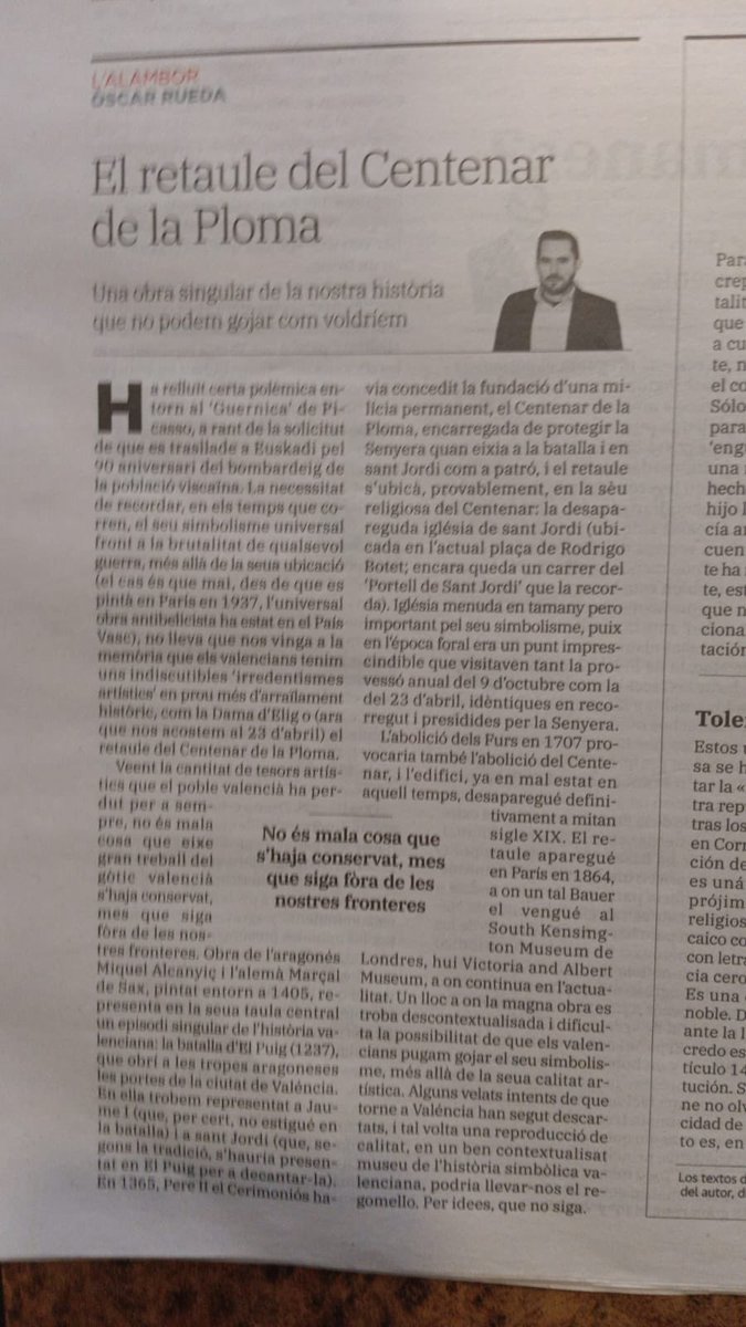 ralsuper's tweet photo. El retaule del Centenar de la Ploma. Per @_OscarRueda_.
#LAlambor
#AutoestimaValenciana
#SíAlValencià https://t.co/OFi3Nyoo6D
