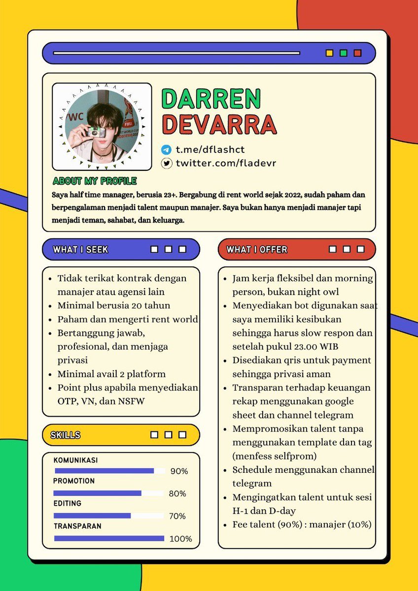 dmlkcv's tweet photo. @bermuara_sayang barangkali kamu masih mencari manager, aku izin drop cv dibawah ini ya. kalau untuk promosi bisa cek di akun ini. kalau cocok bisa diskusi ke tele di bioku. maaf tapi aku belum edit usn twitterku😄 https://t.co/tAZL5KyAhV