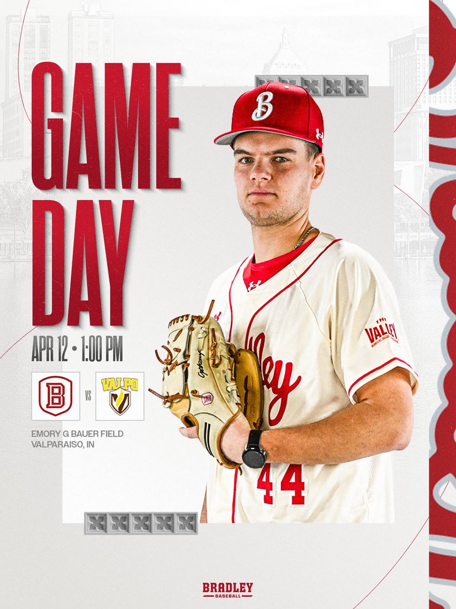 BradleyBaseball's tweet photo. 𝐒𝐔𝐍𝐃𝐀𝐘 𝐁𝐄𝐒𝐓☀️

🆚Valparaiso
⏰1:00 PM
📊https://t.co/xAuvyMQnE8
📺https://t.co/o6ZZJHvzKY https://t.co/AAQRH9KX9m