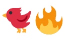 まって不死鳥の絵文字ブラウザで見るとかわいい(Android/Chrome)🐦‍🔥