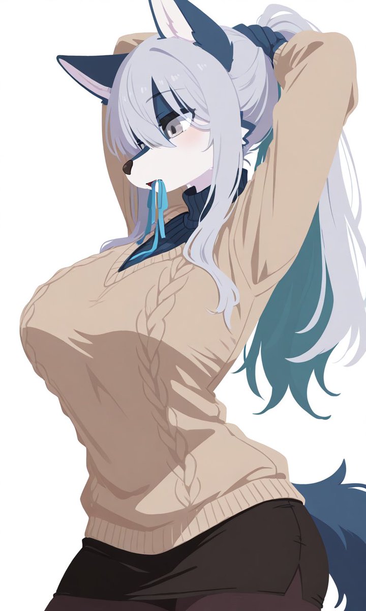 ninJoMonster115's tweet image. ポニーテールにすることもある。
美人だから歳なんて関係あんだよ🙃

チョイと色が濃い滄チャン先生🐺
#AIイラスト