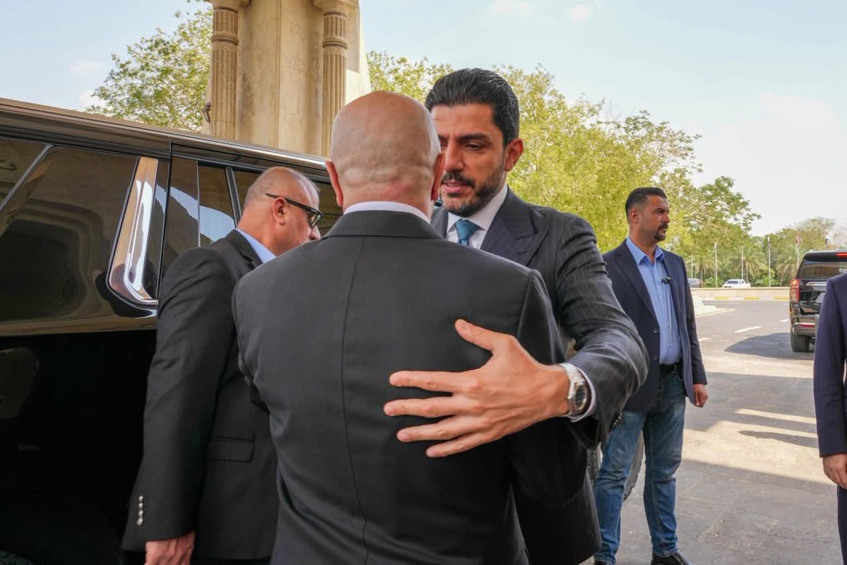 Darbazkosrat's tweet photo. In Baghdad today, alongside PUK President Bafel Jalal Talabani and Qubad Talabani, we extended our congratulations to the newly appointed President, Nizar Amedi. We reaffirm our full support for his leadership and remain committed to a collaborative partnership that ensures national stability and the prosperity of all citizens.