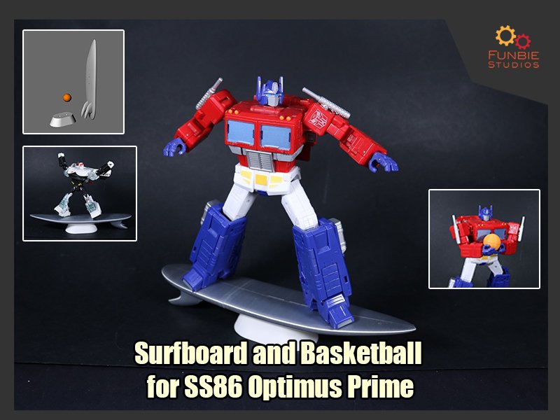 FunbieStudios's tweet image. To help keep our robot pals in shape and have some fun here's some sporting equipment in the form of a surfboard and basketball for Optimus Prime!

#3dprint files now up at patreon.com/posts/155413604!