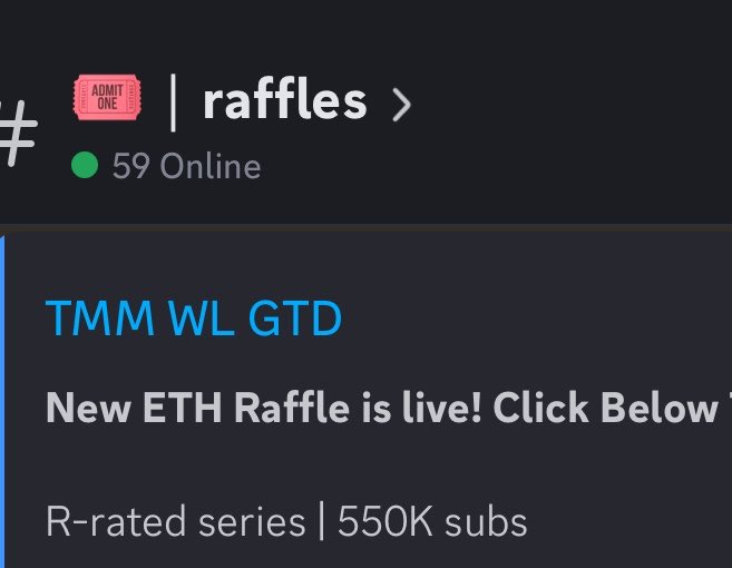 WL raffle for <a href="/tmm_eth/">Take My Muffin</a> is live in <a href="/jestersjpegs/">Jesters</a> 

supply 666
price FREE

We secured WL collab with all the quality upcoming NFT mints