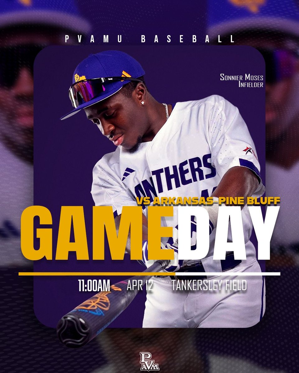 PVAMUPanthers's tweet image. PVAMUBSB: BASEBALL GAMEDAY 

Panthers close out the series vs. UAPB today!

⏰ 11:00 AM First Pitch
📍 Tankersley Field | Prairie View, Texas
📺 Watch: buff.ly/2el7v0z
📊 Follow Live: buff.ly/CrMJQJq

#PVAMU #PantherNation #SWACBaseball