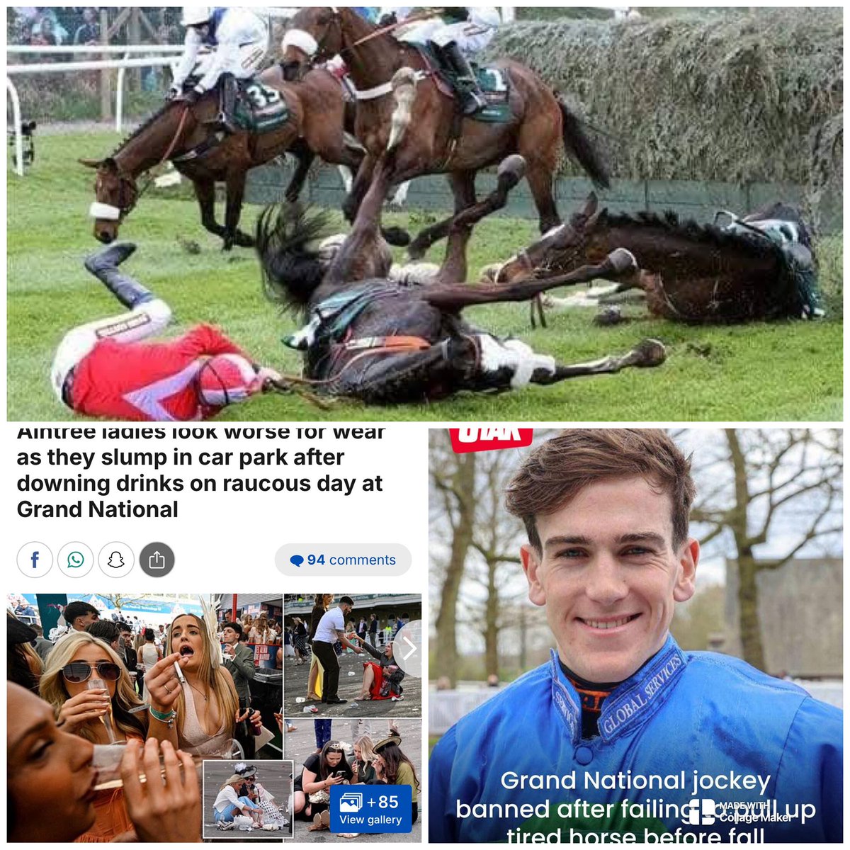 Drunken men &amp; women dead horses and banned jockeys another hall of shame for the Aintree racing festival