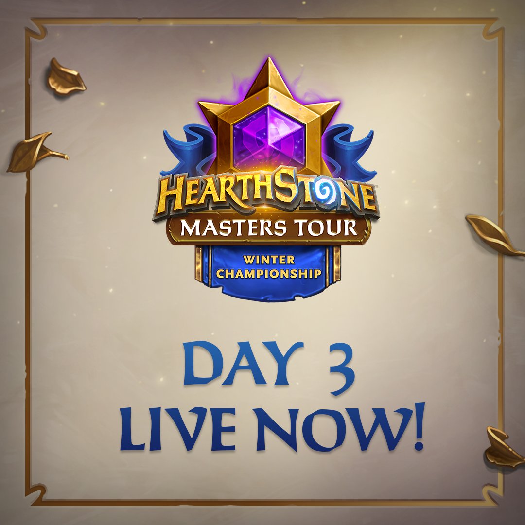PlayHearthstone's tweet photo. The final day of the #MastersTour Winter Championship begins now!

With 3 spots in the World Championship at BlizzCon on the line, there's everything for our remaining 8 players to fight for.

Earn CATACLYSM packs while you watch at https://t.co/1jBGTSen51 https://t.co/29b0sSpzrw