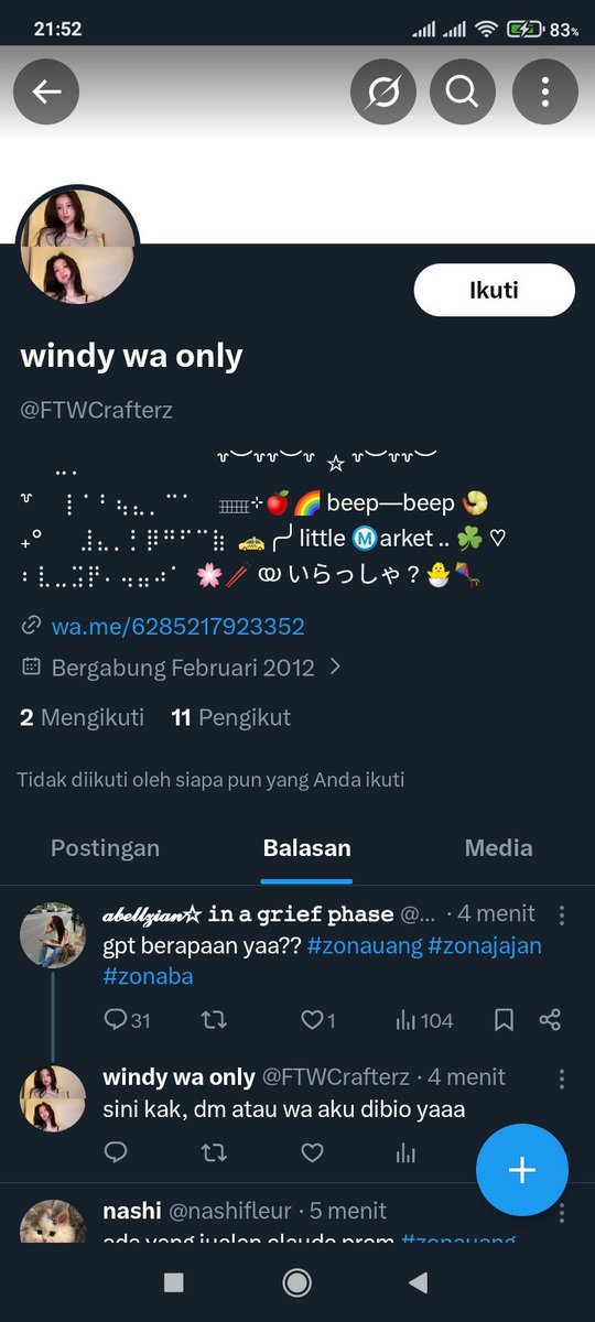 someonuuu's tweet photo. Bio nya kek kenal😭 hati hati scammer... Btw bio nya elek banget kaks modal dong😂 @.FTWCrafterz 

Ciri ciri scammer : smua spess di promosikan, promosi tamplate gajelas, no testi and no media

Hati hati jangan ada korban selanjutnya🔥

0852-1792-3352 https://t.co/SzP3ls709A