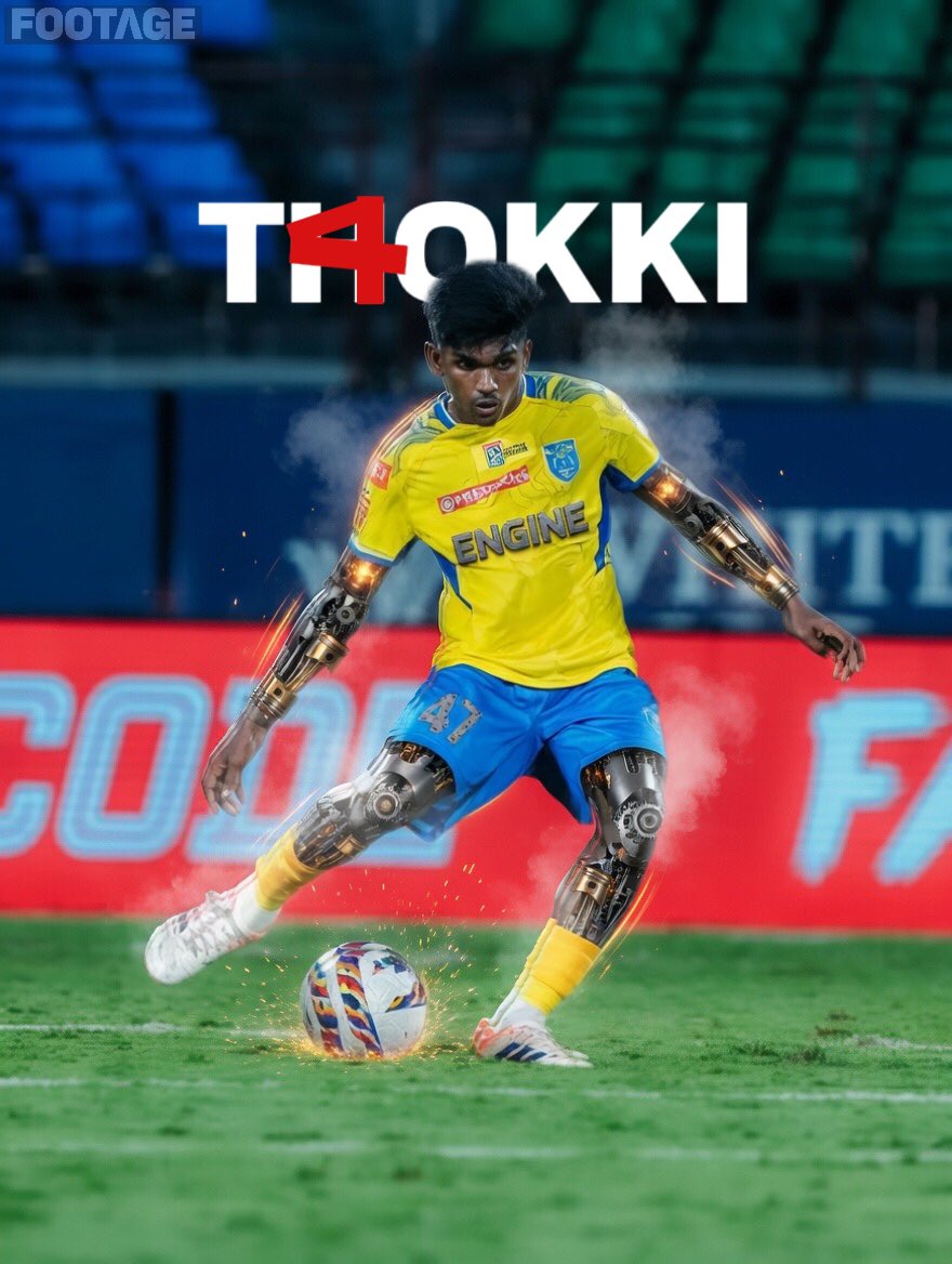 FOOTAGE__0's tweet photo. 🚨Ebindas, the midfield engine that never switched off,Absolutely master class match by match, keep going.

#KBFC #KeralaBlasters #ISL https://t.co/T4xaZUtNNb