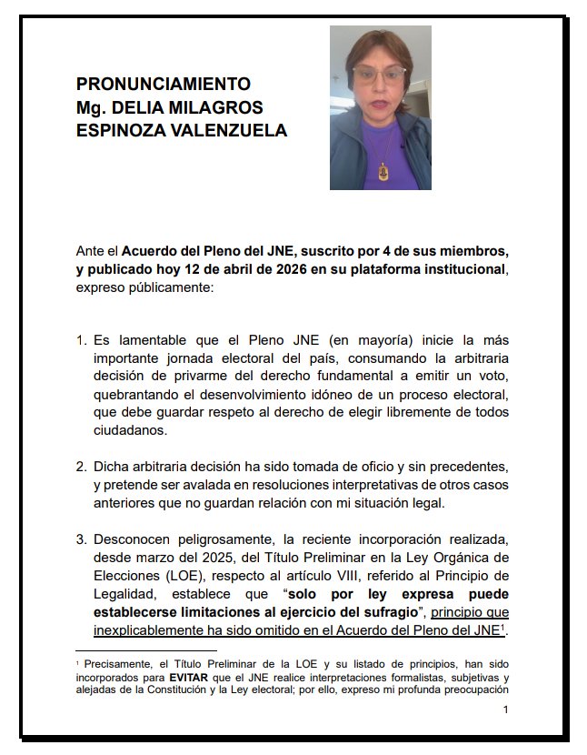 Delia Espinoza Decana CAL 2026-27 tweet media