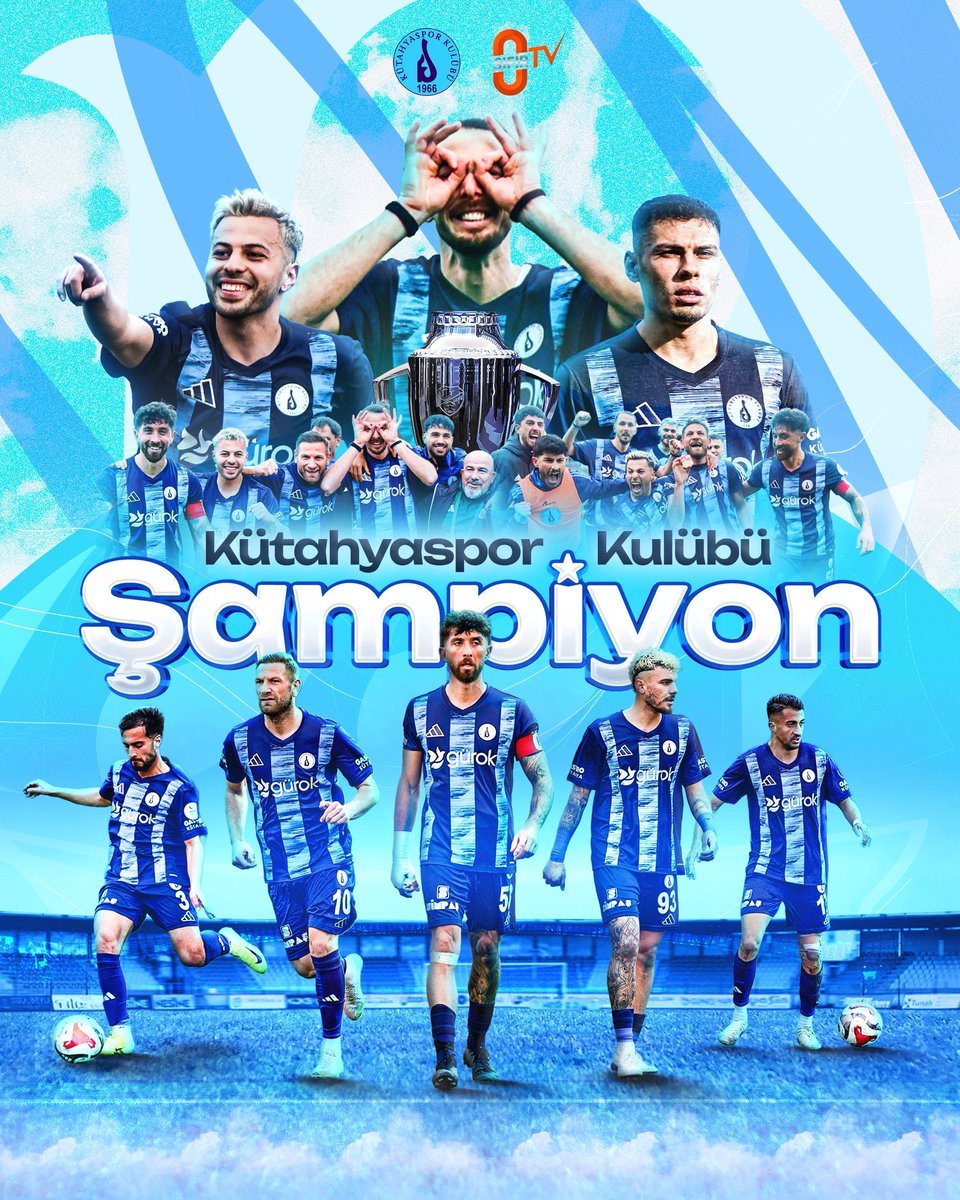 Sifirtvresmi's tweet photo. ŞAMPİYON KÜTAHYASPOR!  🏆

🔵 Nesine 3. Lig 4. Grup 2025-2026 Sezonu Şampiyonu Kütahyaspor!

#sıfırtv #kütahyaspor https://t.co/claBT8LFHJ