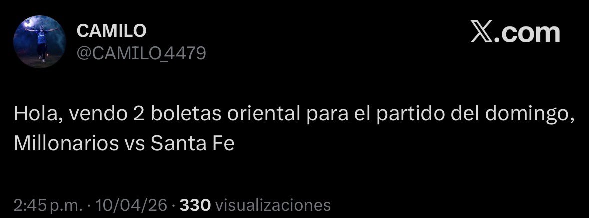 EstafaBoletas's tweet photo. Hoy hay clásico capitalino y si no tienen boleta pilas con estos, las ratas no descansan y algunos hasta de verdad son hinchas de Millonarios:

E S T A F A:

@MariaCaneboo1 
@vlgj_17 
@91Luis_ 
@CAMILO_4479 

‼️⚠️ 

#Boleta #estafa #clasico #Millonarios https://t.co/ZwzOcnGKgv