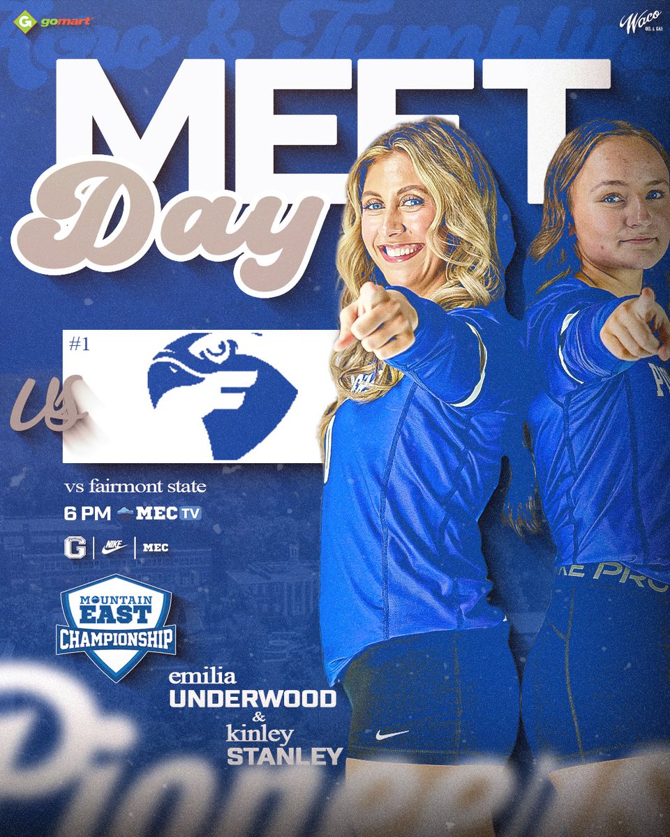 GSUAcroTumbling's tweet photo. It’s Championship Sunday!

🆚 #1 Fairmont State
ℹ️ @TheMountainEast Championship
⌚️ 6 p.m.
📍 Fairmont, WV
🏟️ Joe Retton Arena
📺 https://t.co/e4j4Zr2gL6

#GoPioneers https://t.co/Xdu6iMrPSN