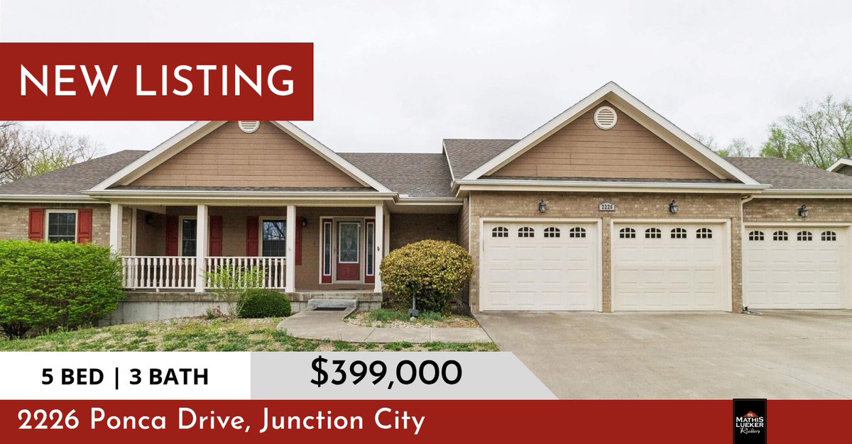 If you're looking for a 5 bedroom 3 bath home in Junction City, this new listing could be the one! Click for more pictures and information. Show someone who might be interested or call Janet at (785) 375-0722!

Mathis Lueker... homeforsale.at/2226_PONCA_DRI…