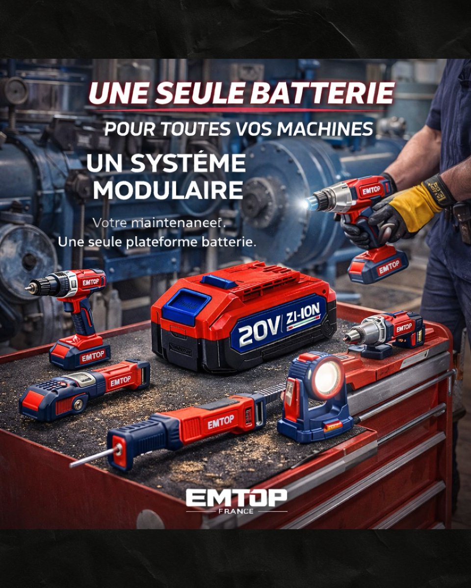 EMTOP_FRANCE's tweet photo. 🚗 Dans le garage aussi, chaque outil doit suivre votre rythme.
Visseuse, meuleuse, éclairage, précision : une seule batterie pour garder le contrôle sur chaque intervention.
⚙️ Votre garage. Votre système. Votre cadence.
#EMTOPFrance #GarageAuto #MecaniqueFrance #OutillageGarage https://t.co/SjZcdETmDb