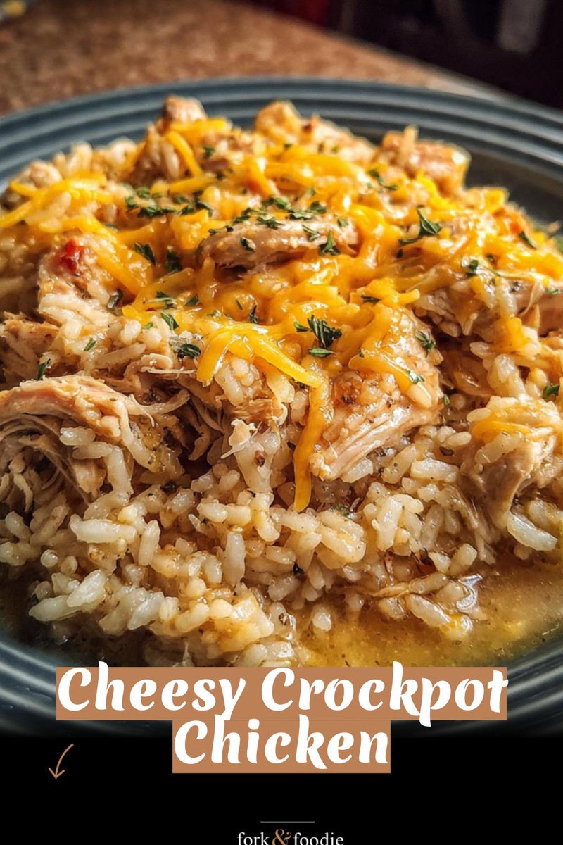 Forkandfoodie's tweet image. You won't believe how good this turns out! 🤤

Easy Cheesy Crockpot Chicken &amp;amp; Rice: One-Pot Weeknight Delight is our absolute favorite right now.

Guess the secret ingredient? 👀 #recipes #foodie #cooking