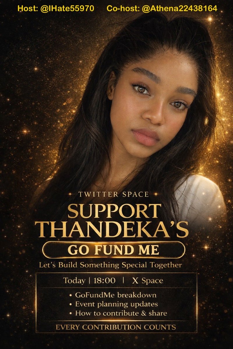 X Thalians report back to base 
<a href="/IHate55970/">Nana Akua for thandeka 🇮🇹</a> <a href="/Athena22438164/">Athena</a> 
Space at 6pm 

THANDEKA THE INFLUENCER
SUNDAY WITH THANDEKA 
#ForeverWithThandeka
#ThandekaTheBrand