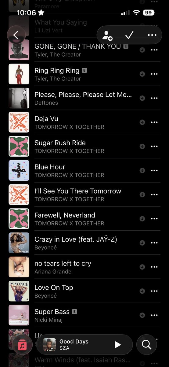 soulsstvr's tweet photo. I like to think my music taste is very diverse https://t.co/vuFbZojv1Z