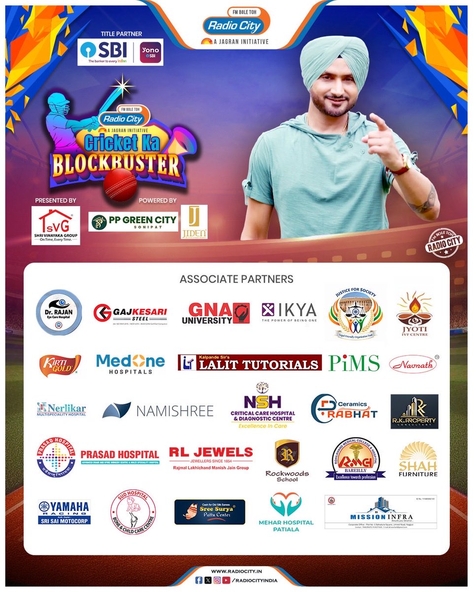 radiocityindia's tweet image. Yono SBI Cricket Ka Blockbuster is back!
Can you predict the winner of today’s match? 

@TheOfficialSBI 

#StayTuned #YonoSBICricketKaBlockbuster #CKB2026 #CricketExtravaganza