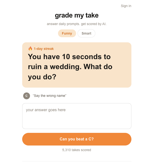 grademytake's tweet photo. Hey everyone, we were too lazy to do a split test so going to ask on X instead. 

Just switched to light mode... any feedback would be much appreciated👇 https://t.co/ik75rO8XTp