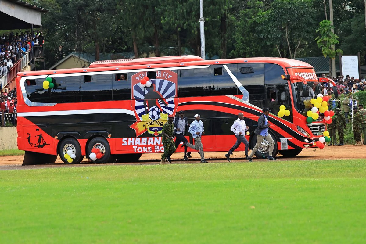 SiasaDaily's tweet photo. Ruto behind the wheel of Shabana FC’s new bus at Gusii Stadium... why? https://t.co/pkZytJKxzp